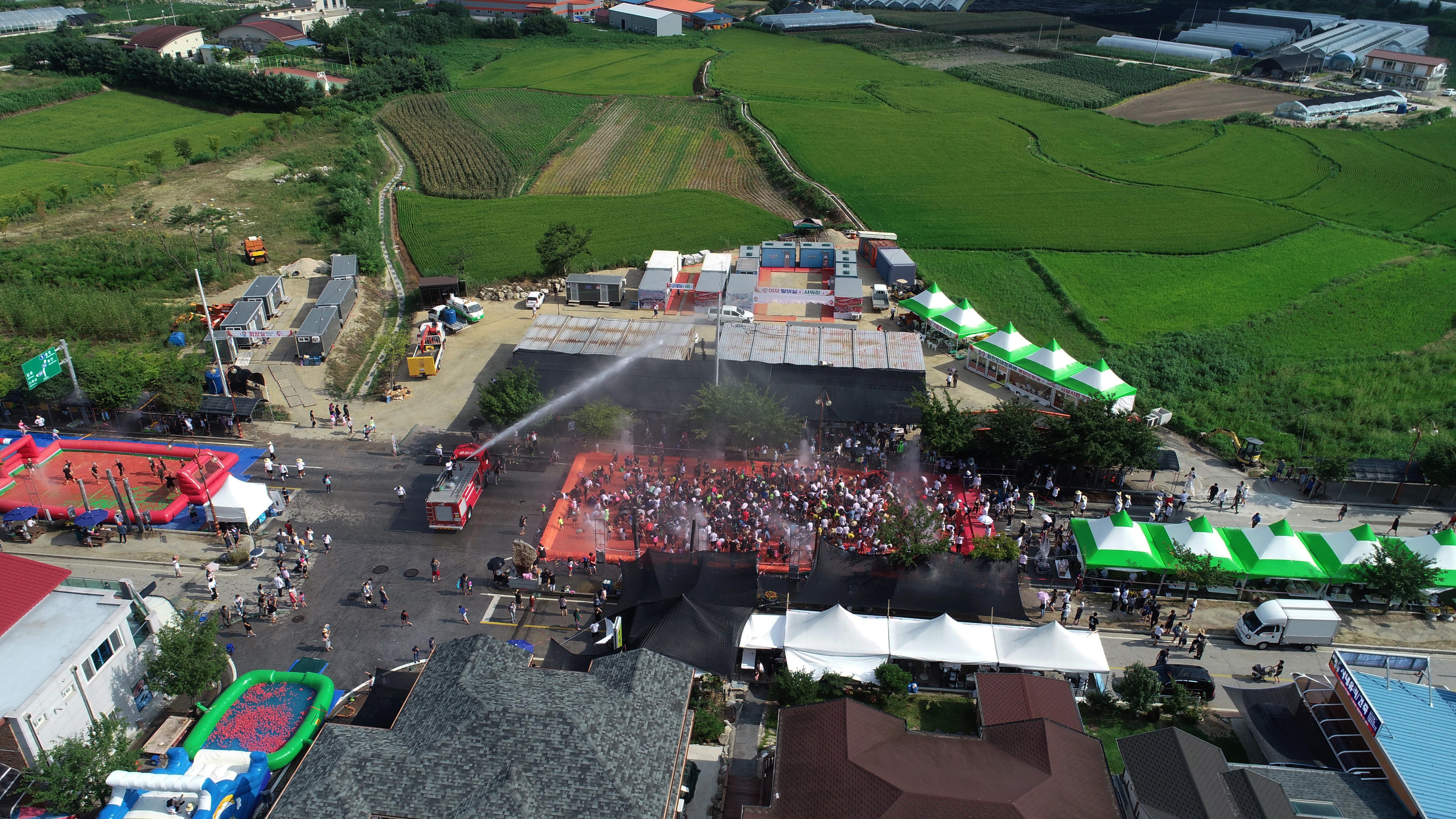2018 화천토마토축제 하늘에서 본 토마토축제장 전경 의 사진