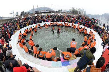 2016 화천산천어축제 산천어 맨손잡기 전경 의 사진
