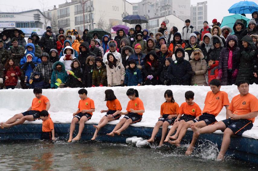 2017 화천산천어축제 산천어 맨손잡기 전경 의 사진