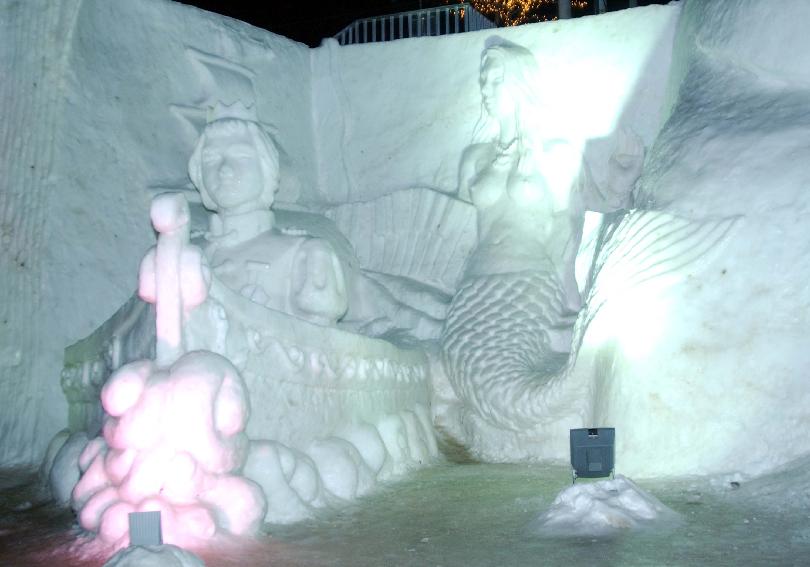 2008산천어축제 눈조각,얼곰이성 사진